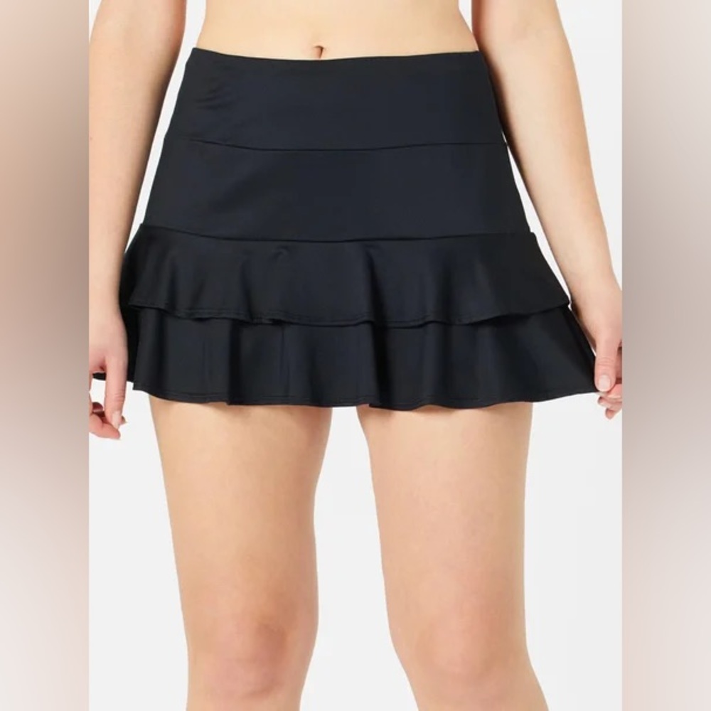 Tail Black Mini Tennis Skirt - Tiered Ruffles - Size M